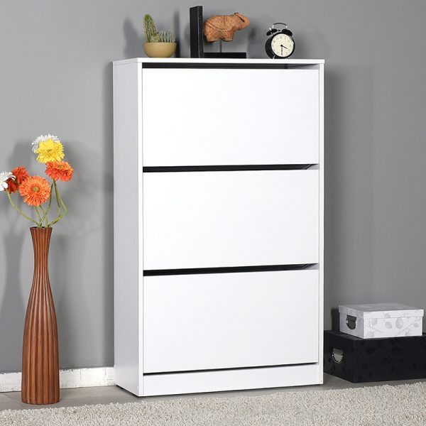 039 000068 2 5 Shoe cabinet Step pakoworld 18 pairs white 73x26x119cmIndoor furniture > Shoe storage cabinet & cupboards