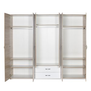 039 000082 2 6 Wardrobe Drum pakoworld with 6 doors in oak-white colour 240x53x209cmIndoor furniture > Wardrobes