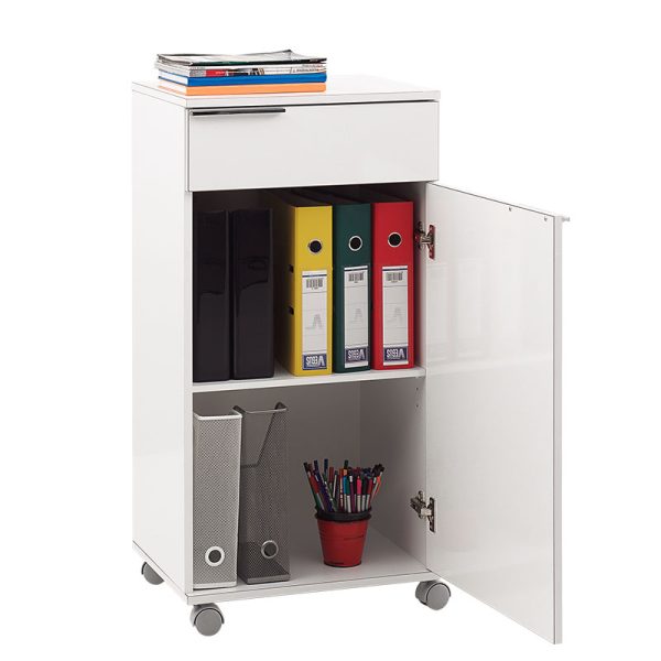 039 000136 2 2 Cabinet Chad pakoworld mobile in white gloss color 50x40x100cmIndoor furniture > Home organization > Bathroom > Cabinets