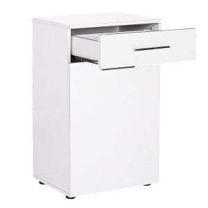 039 000143 3 8 Bathroom cabinet Chad pakoworld with laundry basket in white gloss color 52x38x83cmIndoor furniture > Home organization > Bathroom > Cabinets