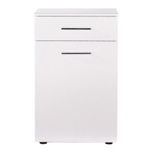039 000143 4 8 Bathroom cabinet Chad pakoworld with laundry basket in white gloss color 52x38x83cmIndoor furniture > Home organization > Bathroom > Cabinets