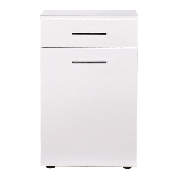 039 000143 4 8 Bathroom cabinet Chad pakoworld with laundry basket in white gloss color 52x38x83cmIndoor furniture > Home organization > Bathroom > Cabinets