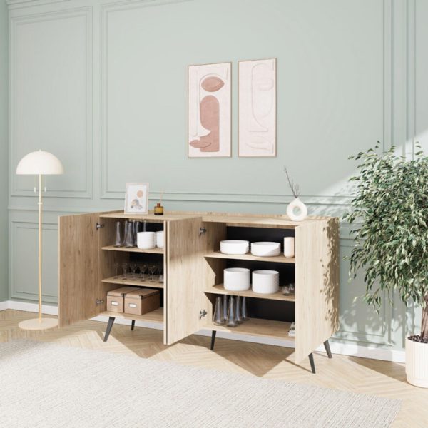 039 000200 2 2 Kudro pakoworld sideboard in oak shade 180x43x100cmIndoor furniture > Buffets