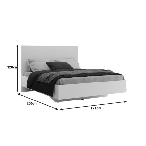 039 000201 2 5 Double bed Oryana I pakoworld in white diamont shade 160x200cmIndoor furniture > Beds