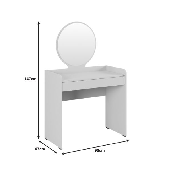 039 000212 2 5 Bedroom vanity with mirror Nashi I pakoworld in mink shade 90x47x147cmIndoor furniture > Drawers-consoles