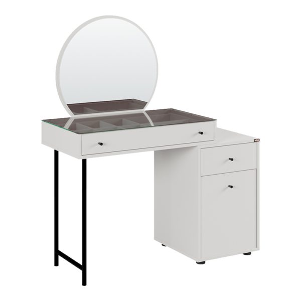 039 000213 7 Bedroom vanity with mirror Princesa pakoworld in mink shade 108x47x130cmIndoor furniture > Drawers-consoles