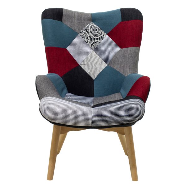 046 000001 3 1 Armchair Kido pakoworld retro designed multicolored patchworkIndoor furniture > Living room armchairs