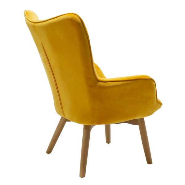 046 000003 2 2 Armchair Kido pakoworld velvet yellow colorIndoor furniture > Living room armchairs