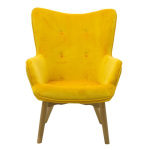 046 000003 3 2 Armchair Kido pakoworld velvet yellow colorIndoor furniture > Living room armchairs