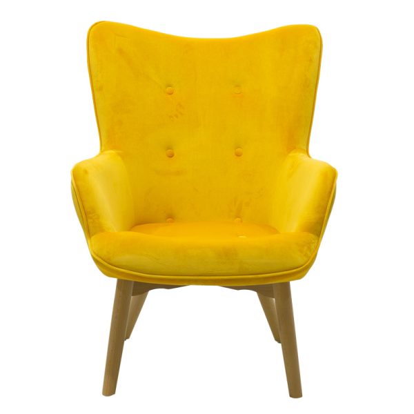 046 000003 3 2 Armchair Kido pakoworld velvet yellow colorIndoor furniture > Living room armchairs
