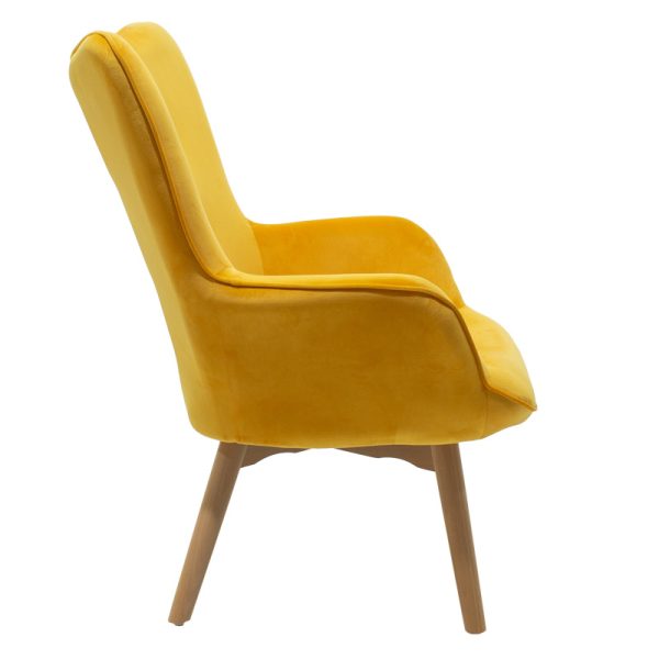 046 000003 4 2 Armchair Kido pakoworld velvet yellow colorIndoor furniture > Living room armchairs