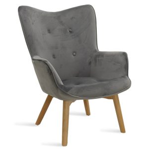 046 000008 1 Armchair Kido pakoworld velvet silver-grey colorIndoor furniture > Living room armchairs