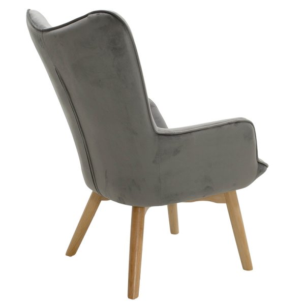 046 000008 2 1 Armchair Kido pakoworld velvet silver-grey colorIndoor furniture > Living room armchairs