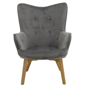 046 000008 3 1 Armchair Kido pakoworld velvet silver-grey colorIndoor furniture > Living room armchairs