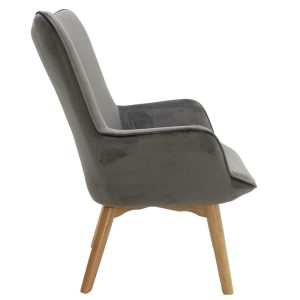 046 000008 4 1 Armchair Kido pakoworld velvet silver-grey colorIndoor furniture > Living room armchairs