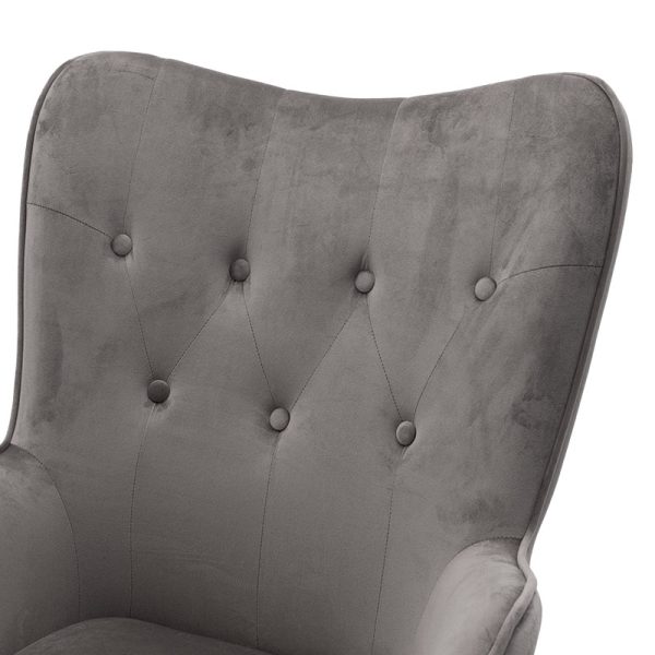 046 000015 4 2 Manager office chair Kido pakoworld in grey velvet colorOffice furniture > Manager office chairs