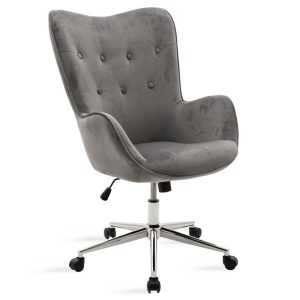 046 000015 5 Manager office chair Kido pakoworld in grey velvet colorOffice furniture > Manager office chairs