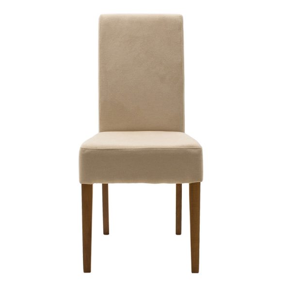 047 000037 4 2 Chair Ditta pakoworld with ecru fabric - wooden legs walnutIndoor furniture > Chairs