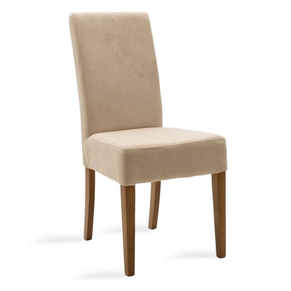 047 000037 5 Chair Ditta pakoworld with ecru fabric - wooden legs walnutIndoor furniture > Chairs
