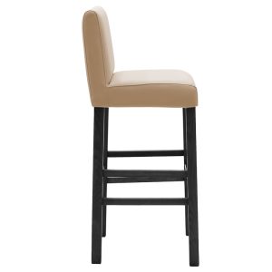 047 000051 2 2 Bar stool Bari pakoworld with mocha pu - wooden legs blackSPRING OFFERS