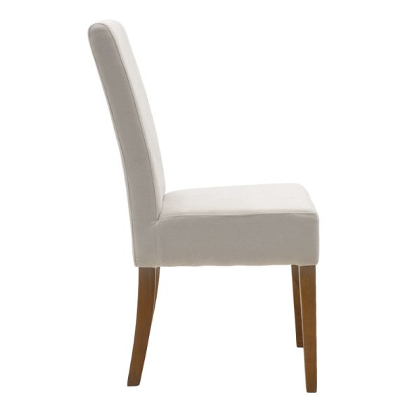 047 000056 2 2 Chair Ditta pakoworld with grey fabric - wooden legs walnutIndoor furniture > Chairs