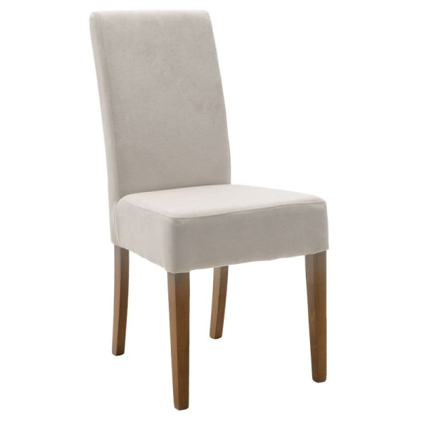 047 000056 5 Chair Ditta pakoworld with grey fabric - wooden legs walnutIndoor furniture > Chairs
