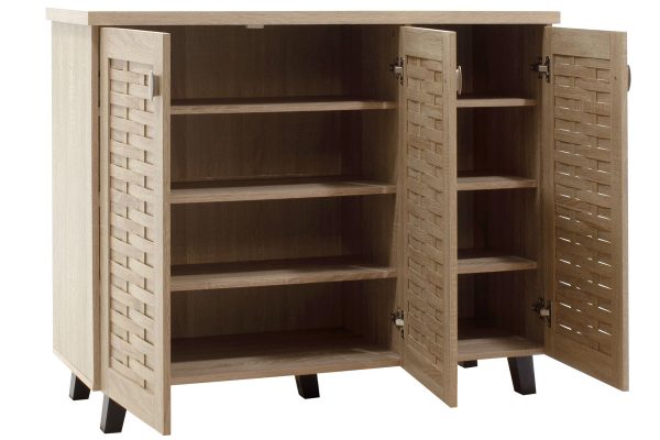 049 000004 3 11 Shoe cabinet MANTAM pakoworld 16 pairs sonoma 115.5x40x92cmIndoor furniture > Shoe storage cabinet & cupboards