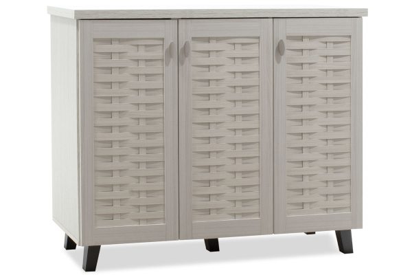 049 000005 11 Shoe cabinet MANTAM pakoworld 16 pairs white-grey 115.5x40x92cmIndoor furniture > Shoe storage cabinet & cupboards