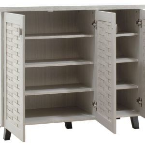 049 000005 3 8 Shoe cabinet MANTAM pakoworld 16 pairs white-grey 115.5x40x92cmIndoor furniture > Shoe storage cabinet & cupboards