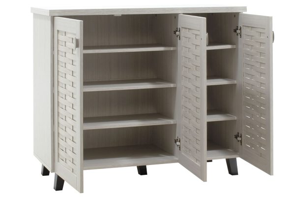 049 000005 3 8 Shoe cabinet MANTAM pakoworld 16 pairs white-grey 115.5x40x92cmIndoor furniture > Shoe storage cabinet & cupboards
