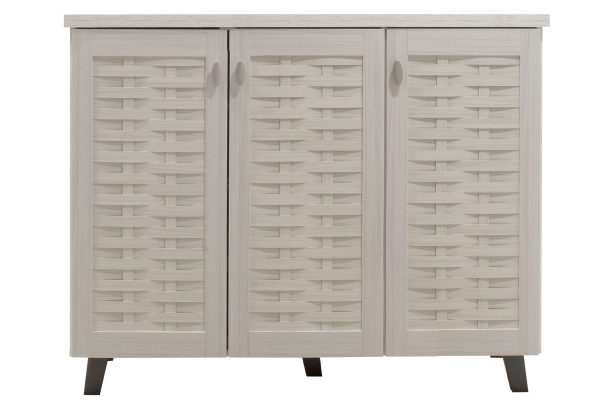049 000005 4 8 Shoe cabinet MANTAM pakoworld 16 pairs white-grey 115.5x40x92cmIndoor furniture > Shoe storage cabinet & cupboards