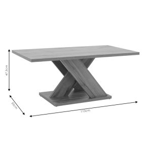 049 000061 4 10 Coffee table Solange pakoworld color sonoma 110x55x47.5cmIndoor furniture > Coffee tables