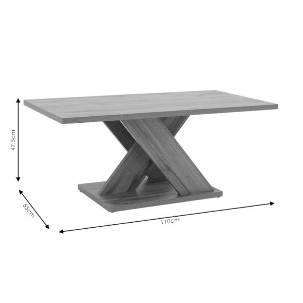 049 000061 4 10 Coffee table Solange pakoworld color sonoma 110x55x47.5cmIndoor furniture > Coffee tables