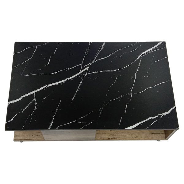 049 000064 2 11 Coffee table Moses pakoworld color black marble-sonoma 90x54x37.5cmIndoor furniture > Coffee tables