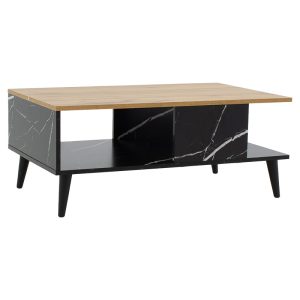 049 000065 15 Coffee table Moses pakoworld color sonoma-black marble 90x54x37.5cmIndoor furniture > Coffee tables