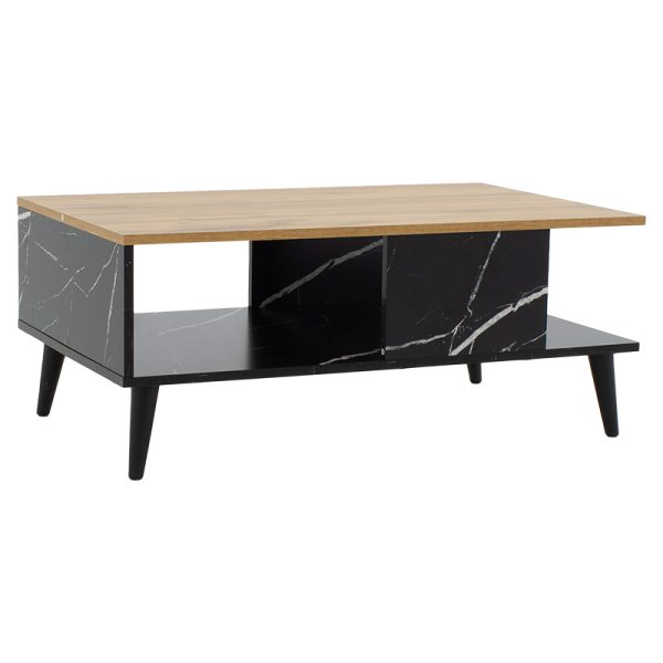 049 000065 15 Coffee table Moses pakoworld color sonoma-black marble 90x54x37.5cmIndoor furniture > Coffee tables