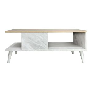 049 000066 2 14 Coffee table Moses pakoworld color sonoma-white marble 90x54x37.5cmIndoor furniture > Coffee tables