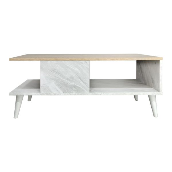 049 000066 2 14 Coffee table Moses pakoworld color sonoma-white marble 90x54x37.5cmIndoor furniture > Coffee tables