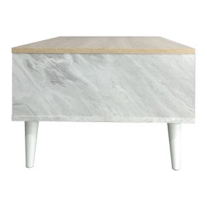 049 000066 3 14 Coffee table Moses pakoworld color sonoma-white marble 90x54x37.5cmIndoor furniture > Coffee tables