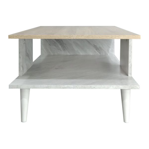 049 000066 4 14 Coffee table Moses pakoworld color sonoma-white marble 90x54x37.5cmIndoor furniture > Coffee tables