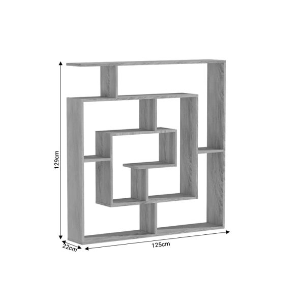 049 000074 3 6 Bookcase Nardy pakoworld sonoma 125x22x129cmSPRING OFFERS