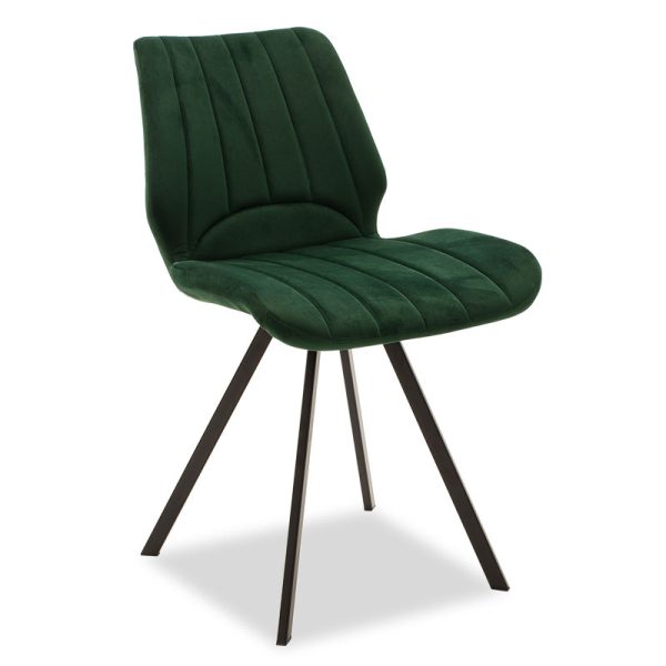 058 000011 14 Sabia pakoworld velvet chair dark green-black legIndoor furniture > Chairs
