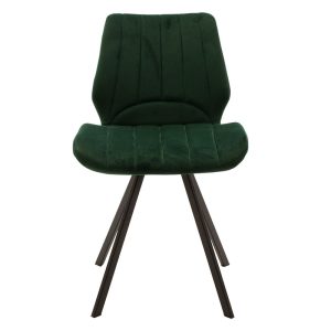 058 000011 2 11 Sabia pakoworld velvet chair dark green-black legIndoor furniture > Chairs