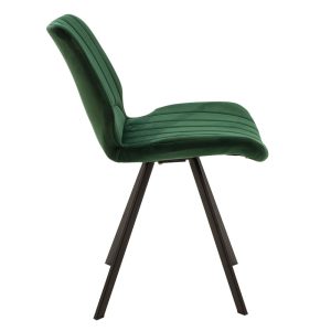 058 000011 3 11 Sabia pakoworld velvet chair dark green-black legIndoor furniture > Chairs