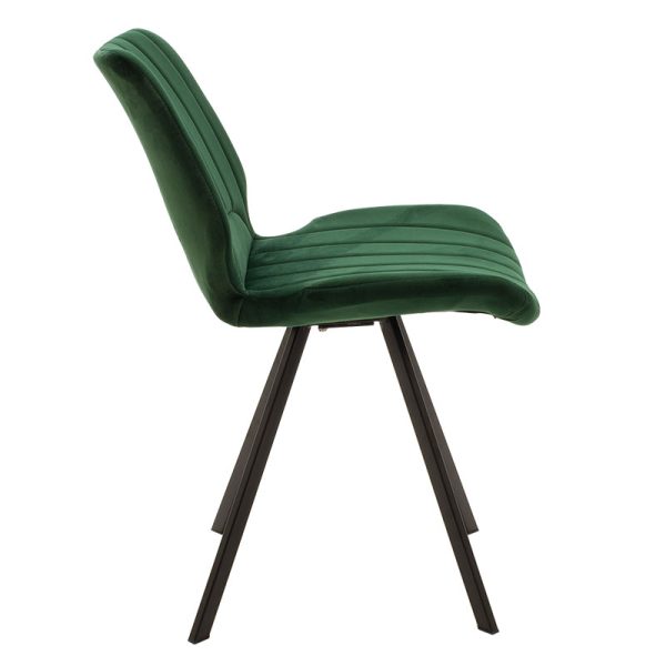 058 000011 3 11 Sabia pakoworld velvet chair dark green-black legIndoor furniture > Chairs