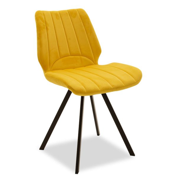 058 000012 11 Chair Sabia pakoworld velvet yellow-black legIndoor furniture > Chairs