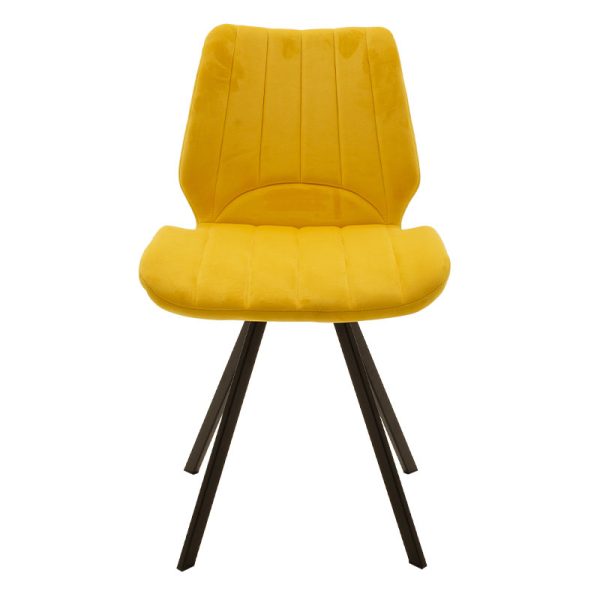 058 000012 2 8 Chair Sabia pakoworld velvet yellow-black legIndoor furniture > Chairs