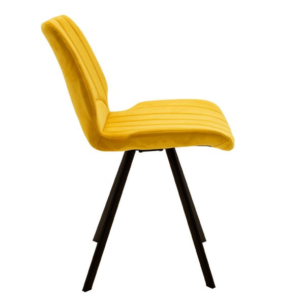 058 000012 3 8 Chair Sabia pakoworld velvet yellow-black legIndoor furniture > Chairs