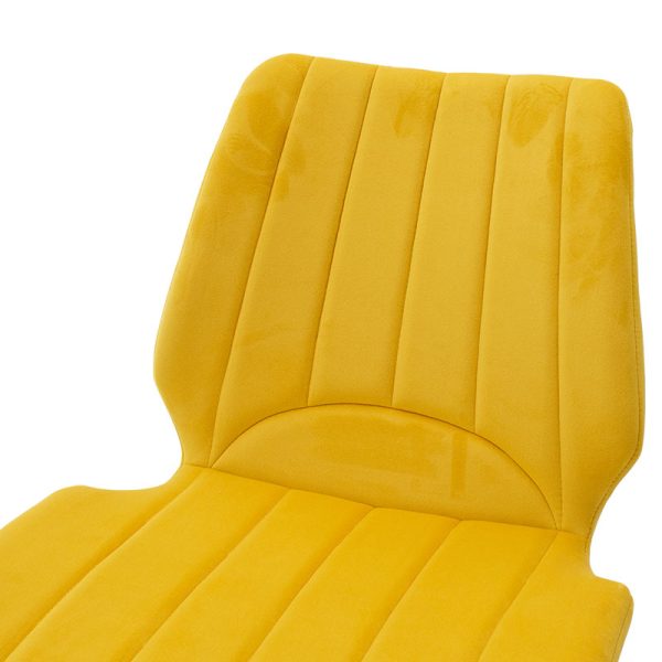 058 000012 4 8 Chair Sabia pakoworld velvet yellow-black legIndoor furniture > Chairs