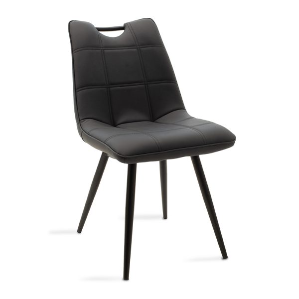 058 000017 11 Chair Nely pakoworld metal dark grey pu blackIndoor furniture > Chairs